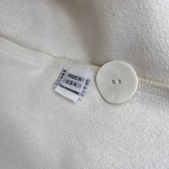 Planet Jacket Womens One Size Shirt Tail Chalk White Single Button Vegan Leather - Picture 7 of 16